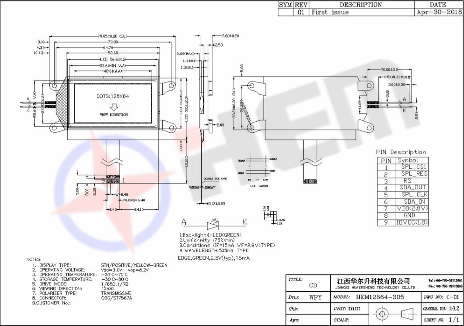 12864 Transmissive STN Character LCD Display (2)