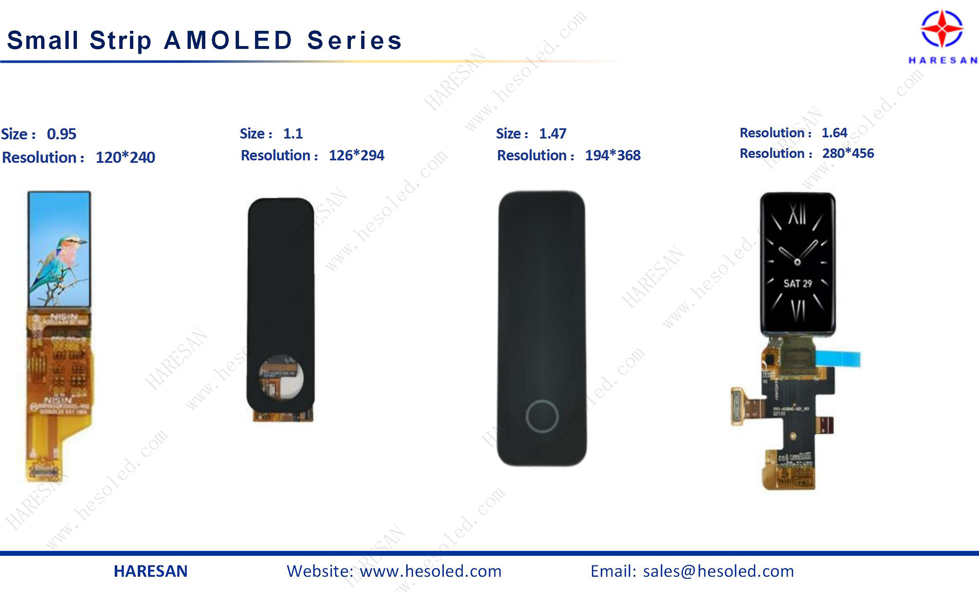 More Small Strip AMOLED Displays Series from HARESAN